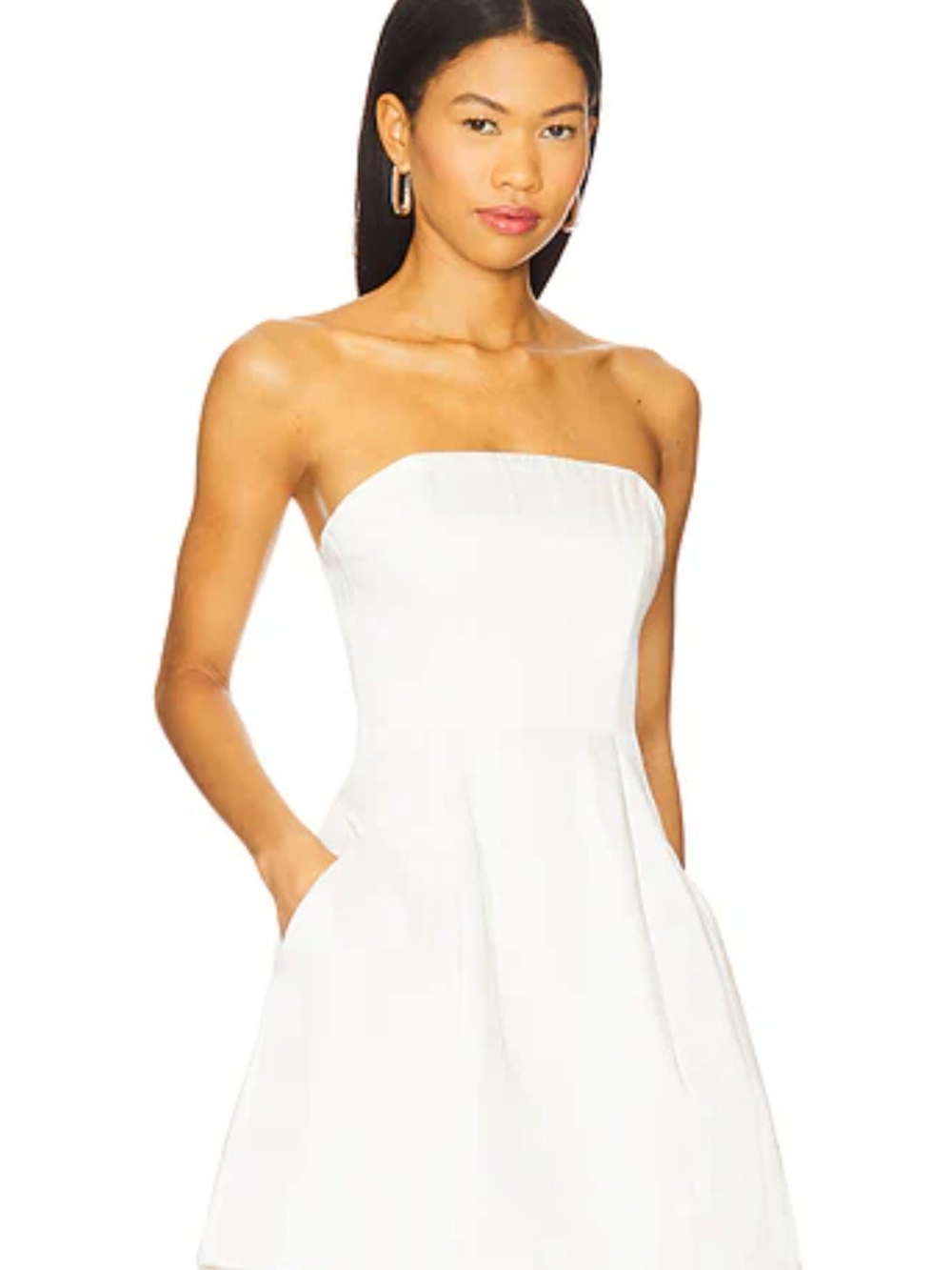 Bardot White Strapless Mini Dress with Pockets Size‎ XL